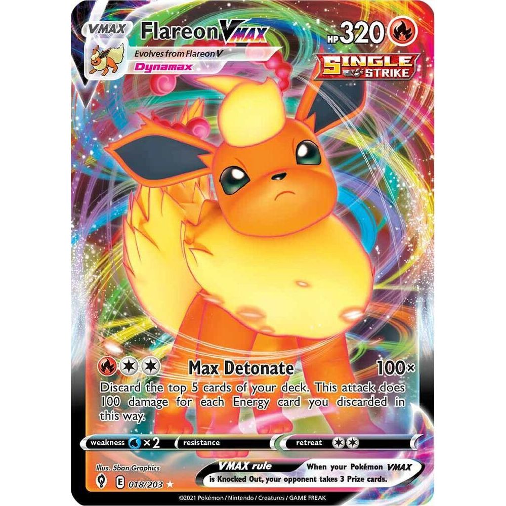 Flareon VMAX - 018/203 - Pokemon Evolving Skies Sword Shield Ultra Rare