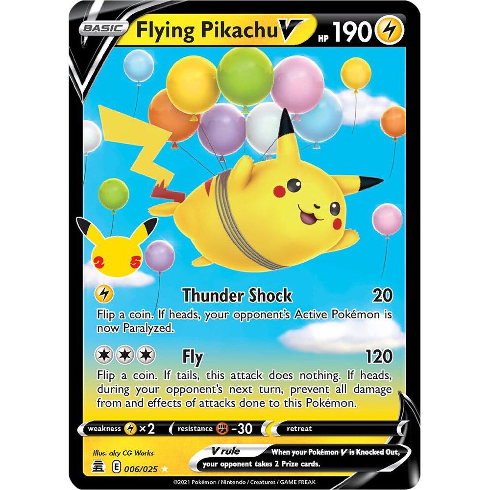 Flying Pikachu V - 006/025 - Pokemon Celebrations Sword Shield Rare