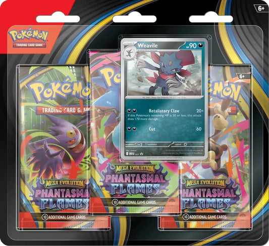 Pokemon ME02 Phantasmal Flames 3pk Blister