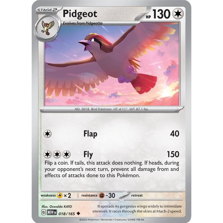 Pidgeot - 018/165 SV: Scarlet & Violet 151 (MEW) RH