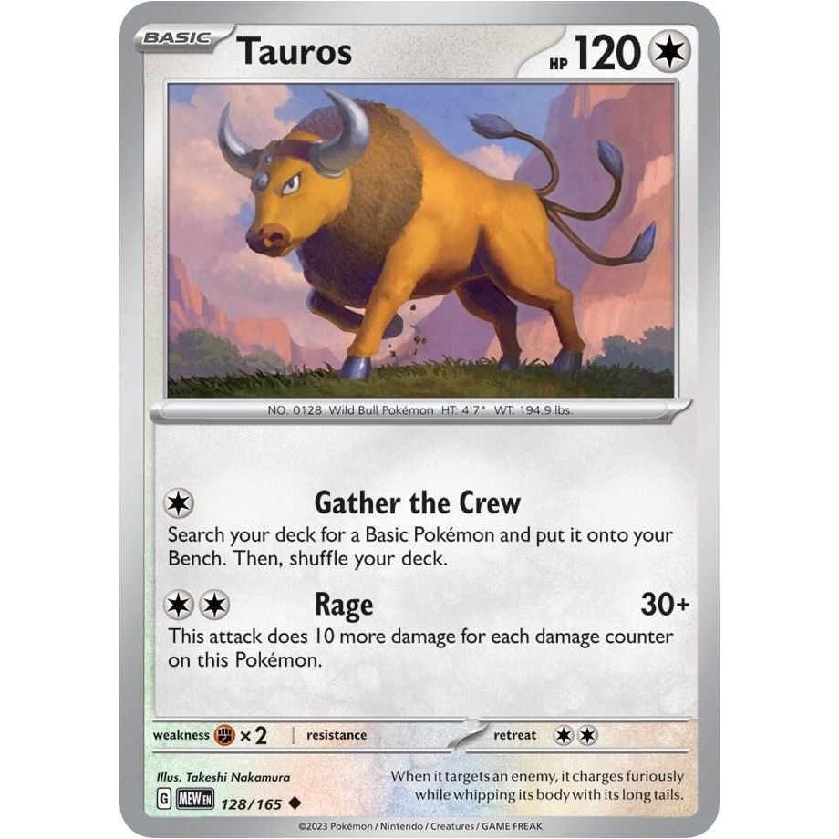 Tauros - 128/165 - SV: Scarlet & Violet 151 (MEW) RH