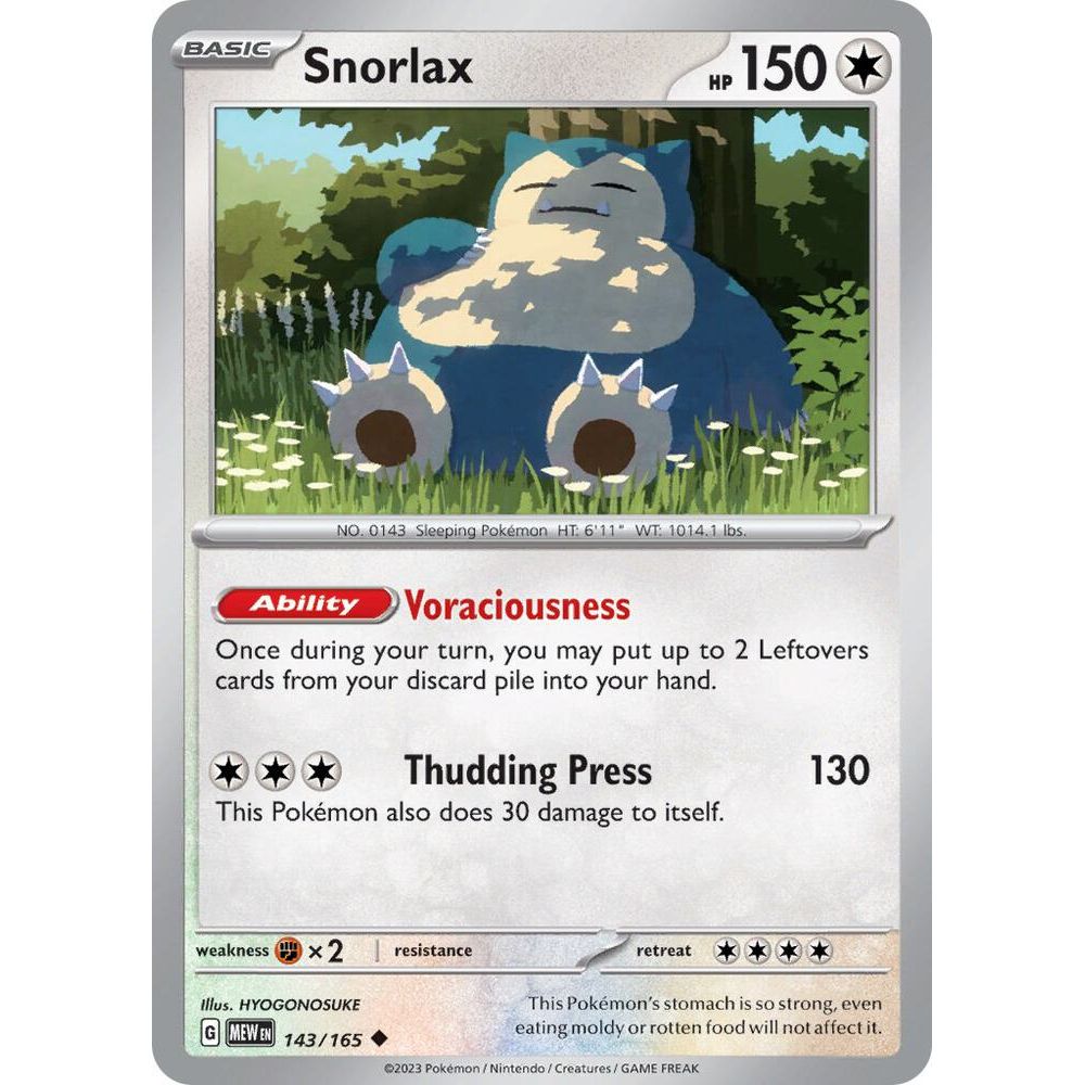 Snorlax - 143/165 - SV: Scarlet & Violet 151 (MEW RH