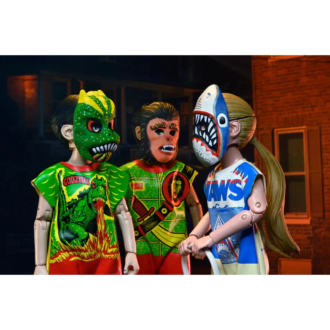 Ben Cooper Costume Kids Collection - Series 7 Costumed Action Figure Bundle (Godzilla, Jaws, Warrior, Tarman, The Fly)