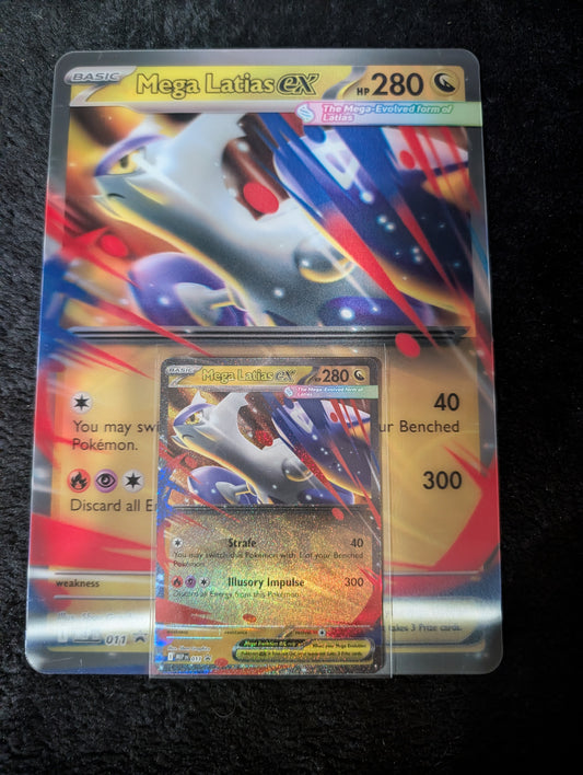 Pokemon ME01 Mega Latias Lenticular Jumbo and Promo Card