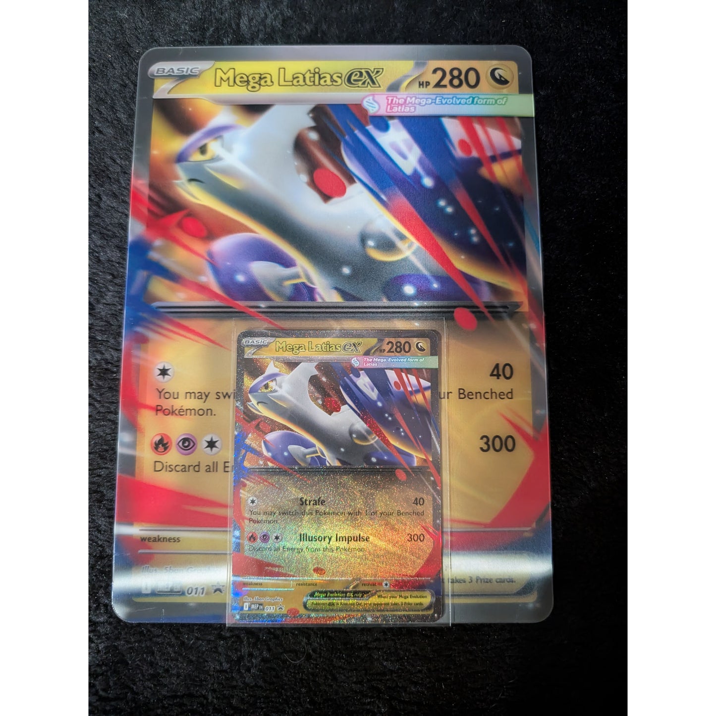 Pokemon ME01 Mega Latias Lenticular Jumbo and Promo Card