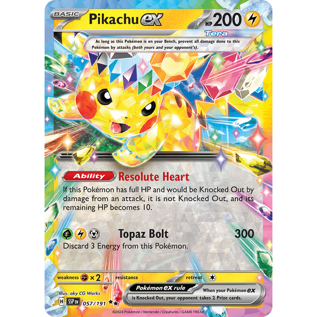 Pikachu ex #57 Pokemon Surging Sparks