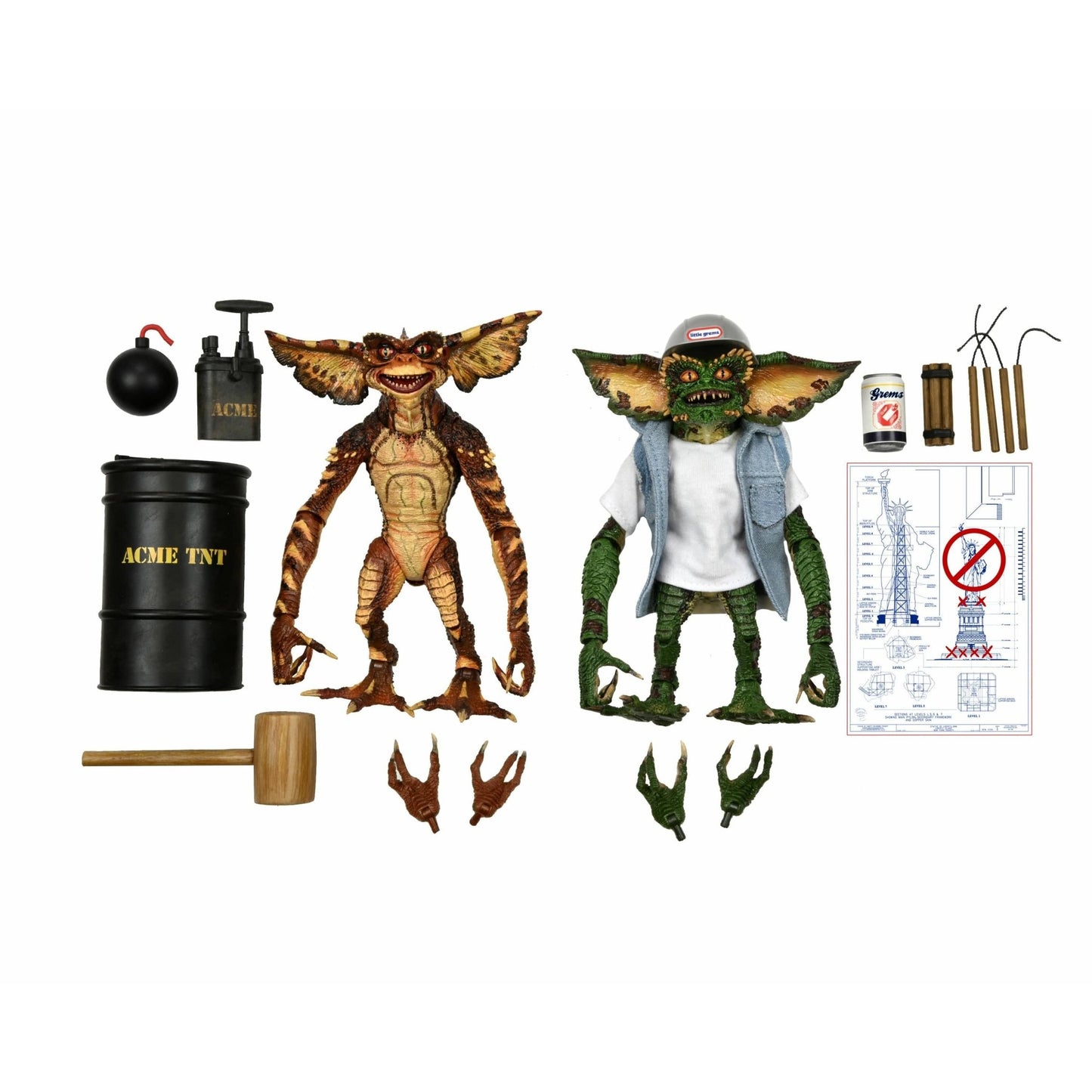 NECA Gremlins 2 Demolition Gremlins Ultimate 7 inch Action Figures - Redshift7toys.com