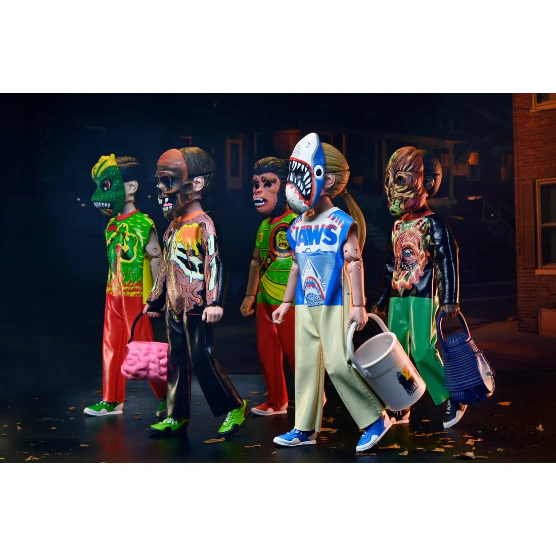 Ben Cooper Costume Kids Collection - Series 7 Costumed Action Figure Bundle (Godzilla, Jaws, Warrior, Tarman, The Fly)