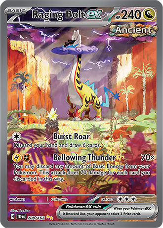Pokémon TCG: Scarlet & Violet — Temporal Forces Raging Bolt EX 208/162