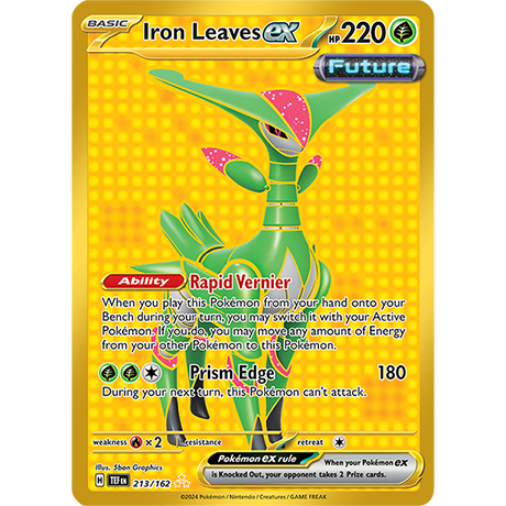 Pokémon TCG: Scarlet & Violet — Temporal Forces Iron Leaves EX Gold 213/162