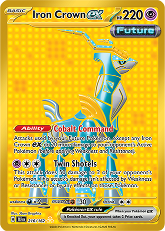 Pokémon TCG: Scarlet & Violet — Temporal Forces Iron Crown EX Gold 216/162