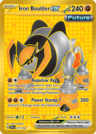 Pokémon TCG: Scarlet & Violet — Temporal Forces Iron Boulder EX Gold 217/162
