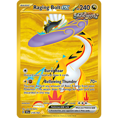 Pokémon TCG: Scarlet & Violet — Temporal Forces Raging Bolt EX Gold 217/162