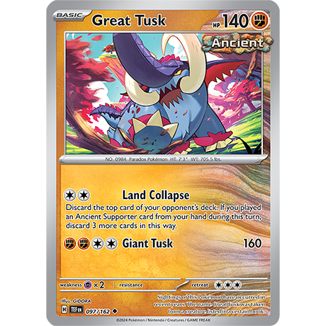 Pokémon TCG: Scarlet & Violet — Temporal Forces Great Tusk 097/162