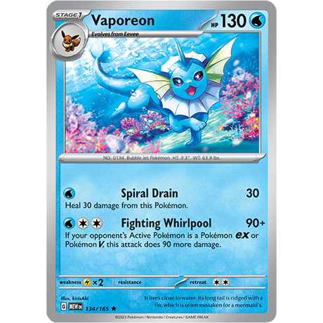 Vaporean- 134/165 - SV: Scarlet & Violet 151 (MEW)  RH