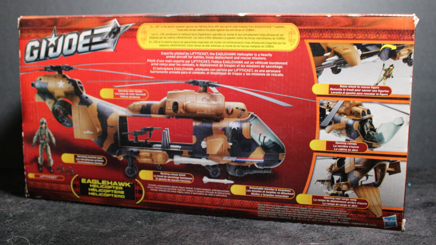 G.I. Joe EagleHawk Helicopter with Lift Ticket Figure Hasbro 2012 New Sealed