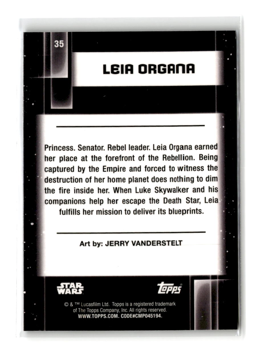 2021 Topps Star Wars Galaxy Chrome Leia Organa #35