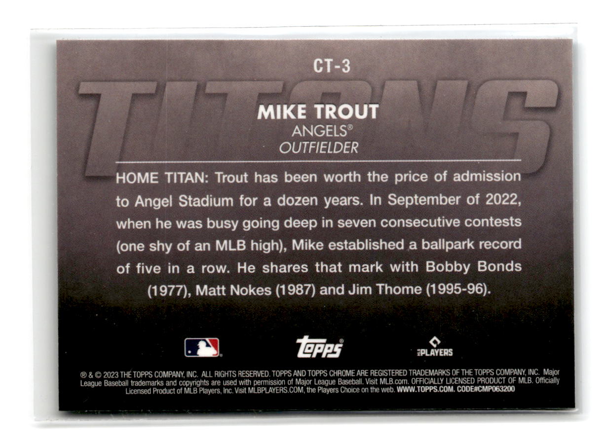 2023 Topps Chrome Titans Mike Trout Angels #CT-3