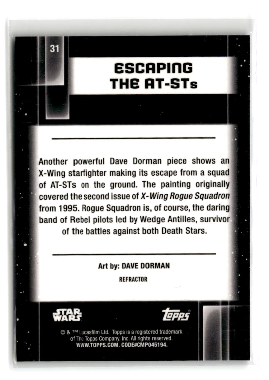 2021 Topps Star Wars Galaxy Escaping The AT-ST's Refractor #31