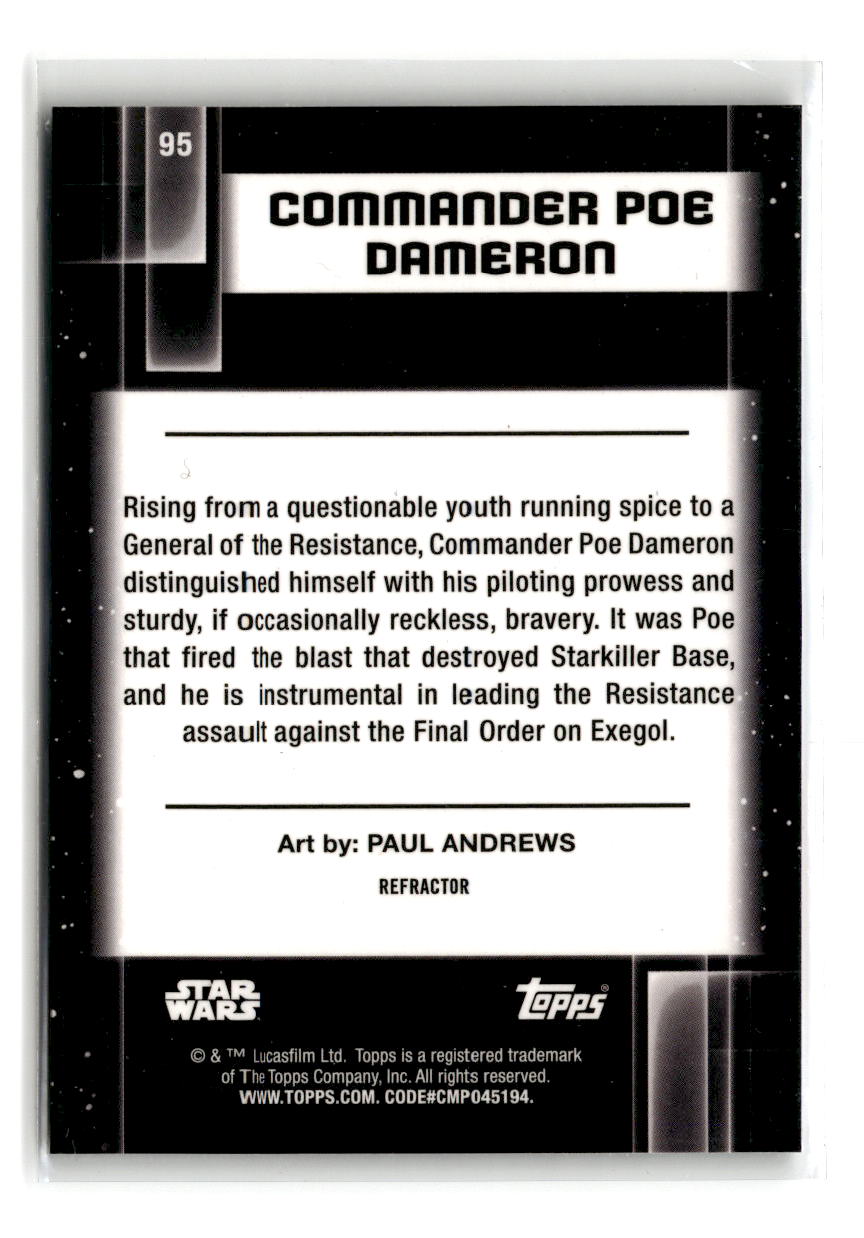 2021 Topps Star Wars Galaxy Commander Poe Dameron Refractor #95
