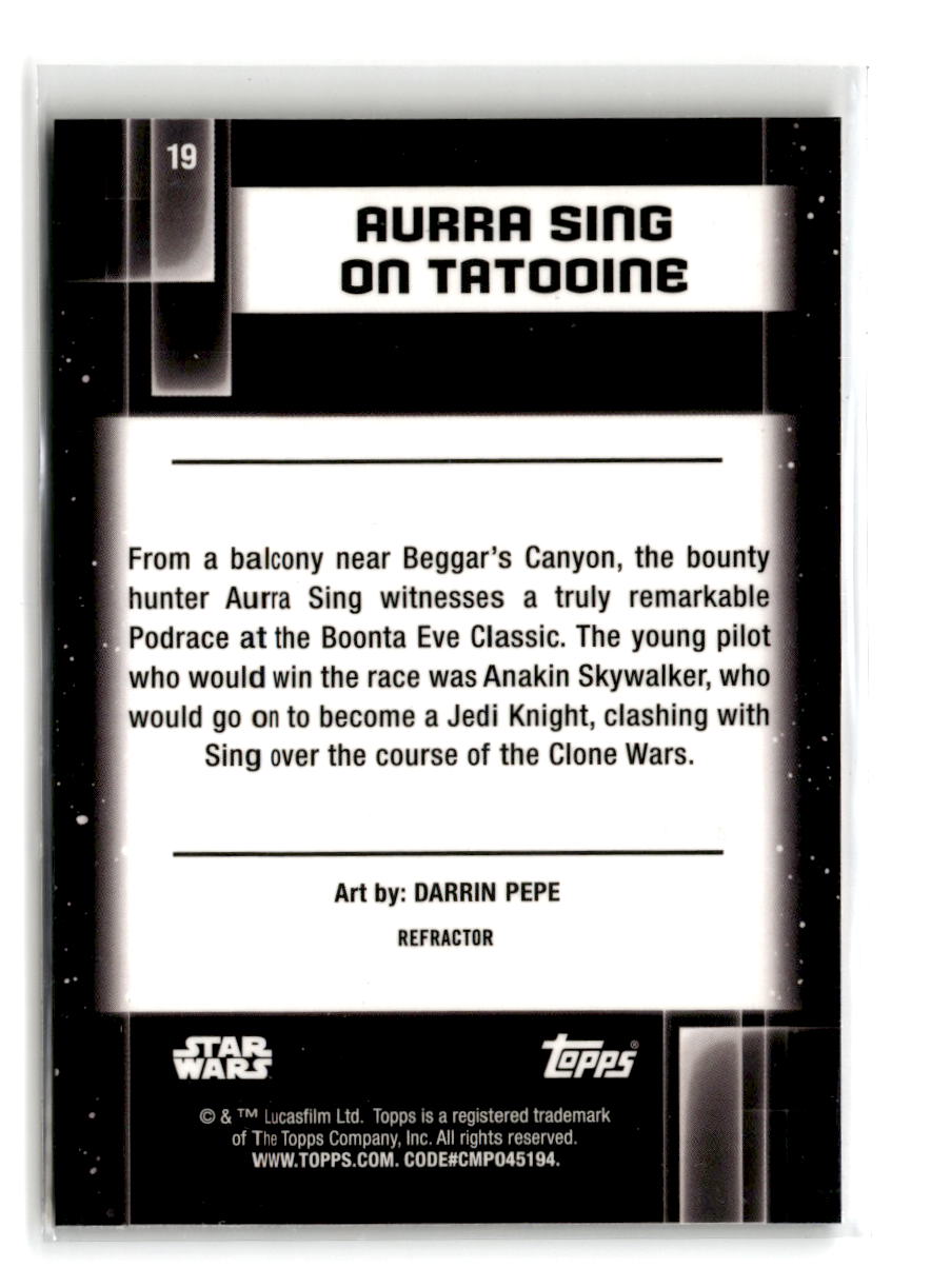 2021 Topps Star Wars Galaxy Aurra Sing On Tatooine Refractor #19