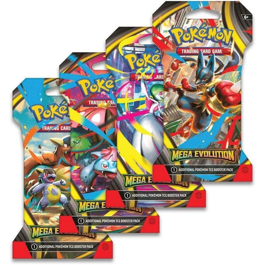 Pokemon Mega Evolution Sleeved Pack Art Set x 4