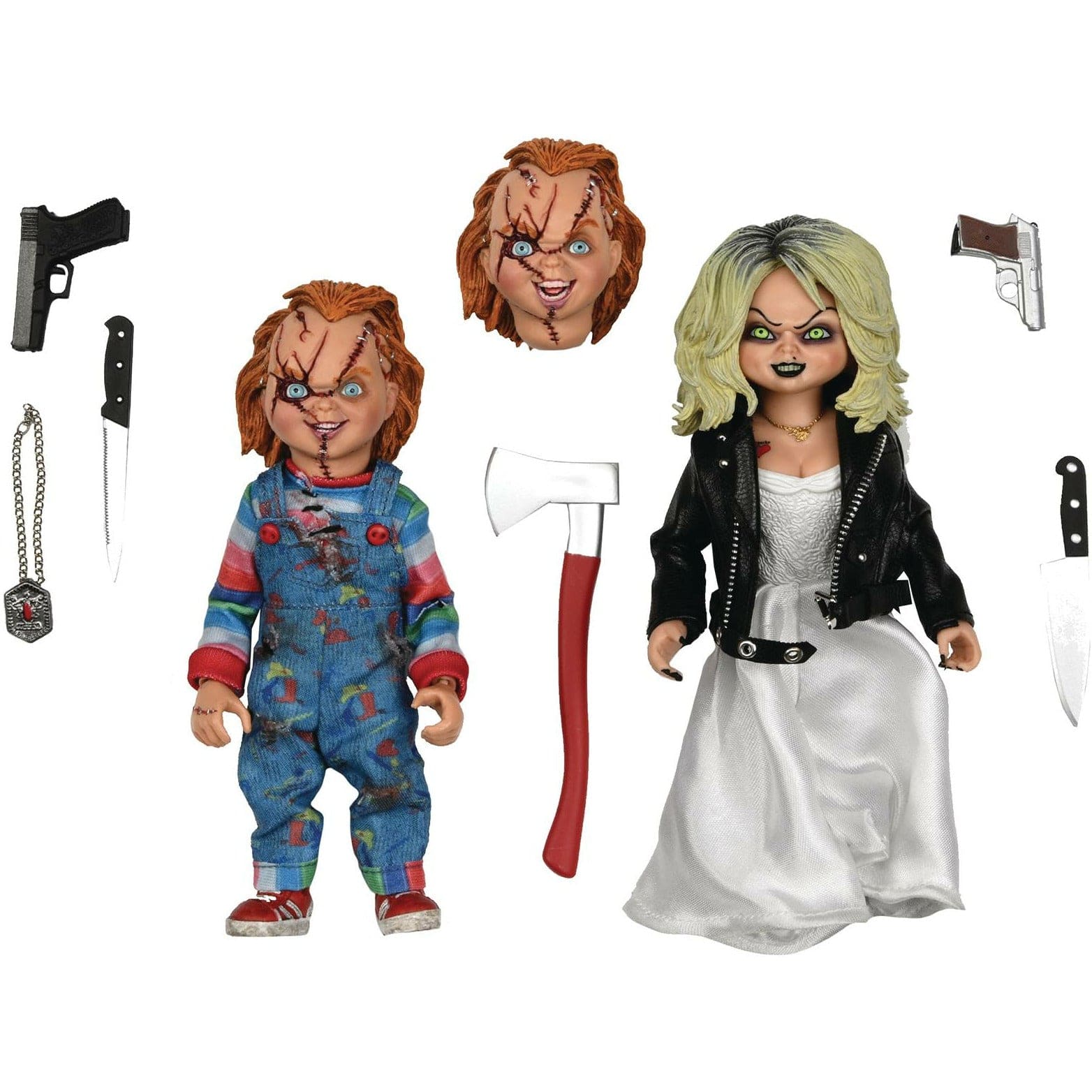 NECA Bride Of Chucky Tiffany & Chucky 8 Inch Clothed Action Figrues - Redshift7toys.com