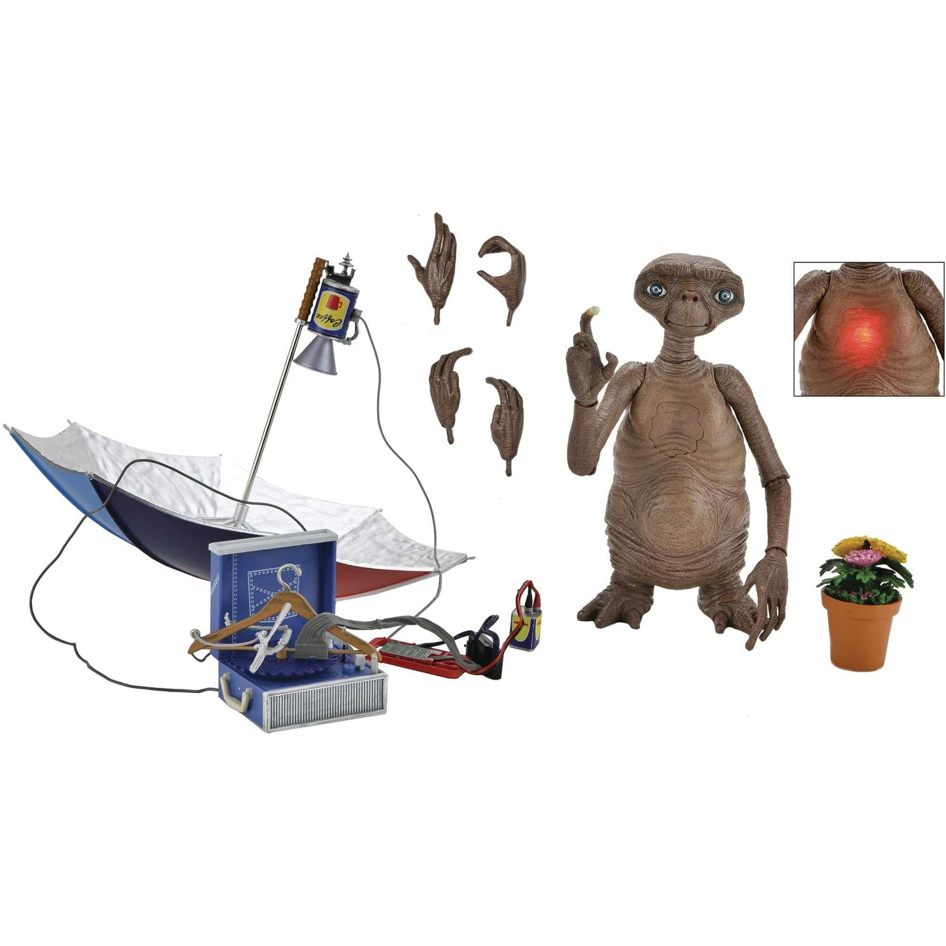 NECA E.T. The Extra Terrestrial Ultimate 7 Inch Action Figure w/LED Chest 40th Anniversary - Redshift7toys.com